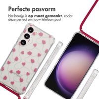 imoshion Design hoesje met koord Samsung Galaxy S23 - Dusty Rose Connected Hearts
