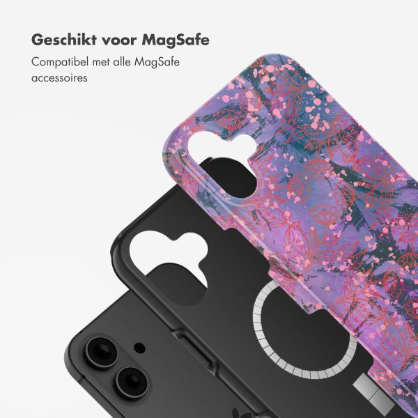 Selencia Vivid Backcover met MagSafe Apple iPhone 16 - Fresh Paint Flower Orange