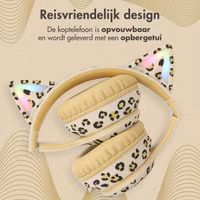 imoshion - Special Edition - Draadloze Kinderkoptelefoon LED Light Cat Ear - Met AUX kabel - Leopard