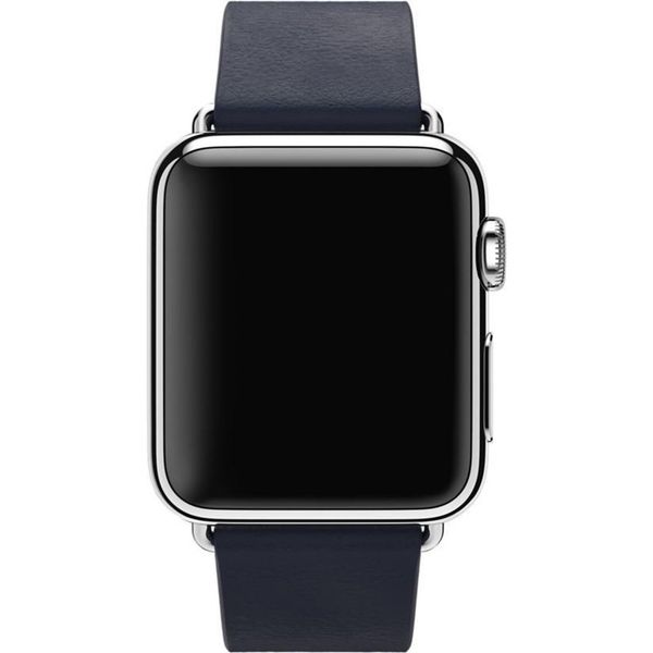 Apple Leather Band Modern Buckle Apple Watch Series 1-9 / SE - 38/40/41 mm / Series 10 - 42 mm - Maat L - Blauw