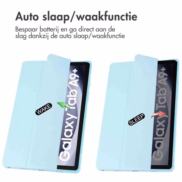 imoshion Trifold Hardcase Bookcase Samsung Galaxy Tab A9 Plus - Lichtblauw