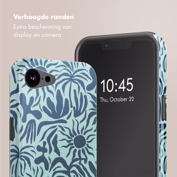 Selencia Vivid Backcover met MagSafe Apple iPhone 16e - Tropical Vibes Light Blue