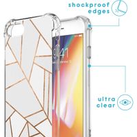 imoshion Design hoesje met koord iPhone SE (2022 / 2020) / 8 / 7 - Grafisch Koper - Wit