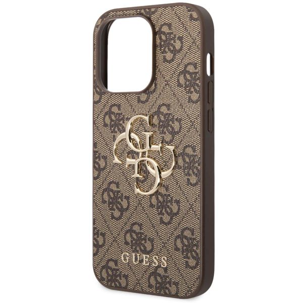 Guess 4G Metal Logo Backcover iPhone 14 Pro - Bruin