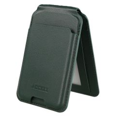 Accezz Magnetische Leren Wallet met standaard - Geschikt voor Apple Find My - Cedar Green