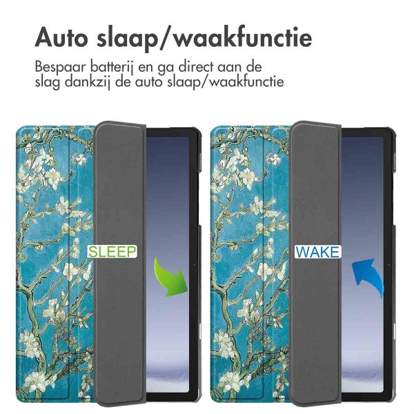 imoshion Design Trifold Bookcase Samsung Galaxy Tab A11 Plus / A9 Plus - Green Plant