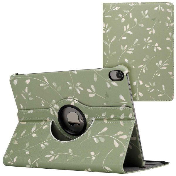 imoshion 360° Draaibare Design Bookcase iPad Air 5 (2022) / Air 4 (2020) - Green Flowers