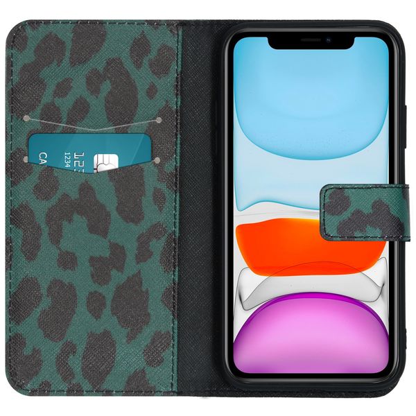 imoshion Design Softcase Bookcase iPhone 11 - Green Leopard