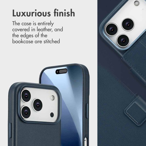 Accezz 2-in-1 Leather Bookcase with MagSafe Apple iPhone 17 Pro - Nightfall Blue