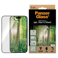 PanzerGlass Matrix Recycled Ultra-Wide Fit Anti-Bacterial Screenprotector incl. applicator Apple iPhone 16