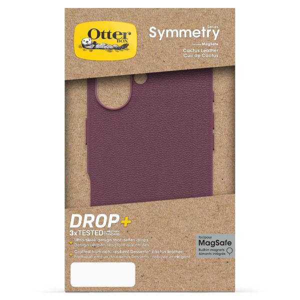 OtterBox Symmetry Cactus leren Backcover met MagSafe Apple iPhone 16 - Maroon Bells