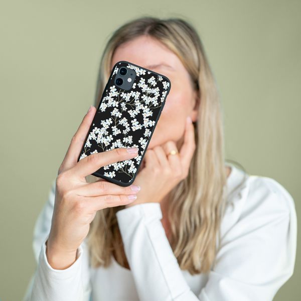 imoshion Design hoesje Samsung Galaxy A51 - Bloem - Wit / Zwart