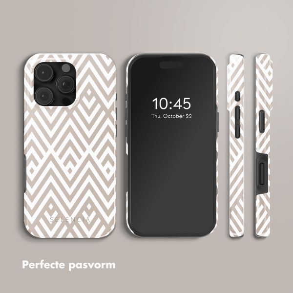 Selencia Vivid Tough Backcover met MagSafe Apple iPhone 16 Pro - Beige Zigzag