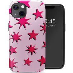 Selencia Vivid Backcover met MagSafe iPhone 13 - Stars Rubine Red Light Pink