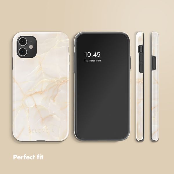 Selencia Vivid Back Cover Apple iPhone 11 - Golden Beige Marble