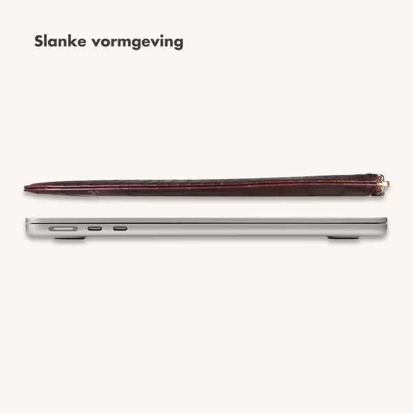 Selencia Croco laptop hoes 11 inch - Laptopsleeve - Burgundy