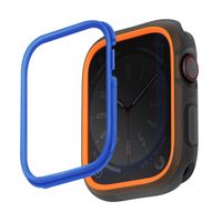 Uniq Moduo Apple Watch Case met uitwisselbare Bezel Apple Watch 4-9 / SE - 44/45 mm - Smoke (Orange/Blue)