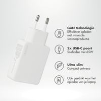Accezz Ultra Slim GaN Oplader - 2x USB-C - 65W - Wit