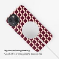 Selencia Vivid Backcover met MagSafe Apple iPhone 13 - Check This Burgundy