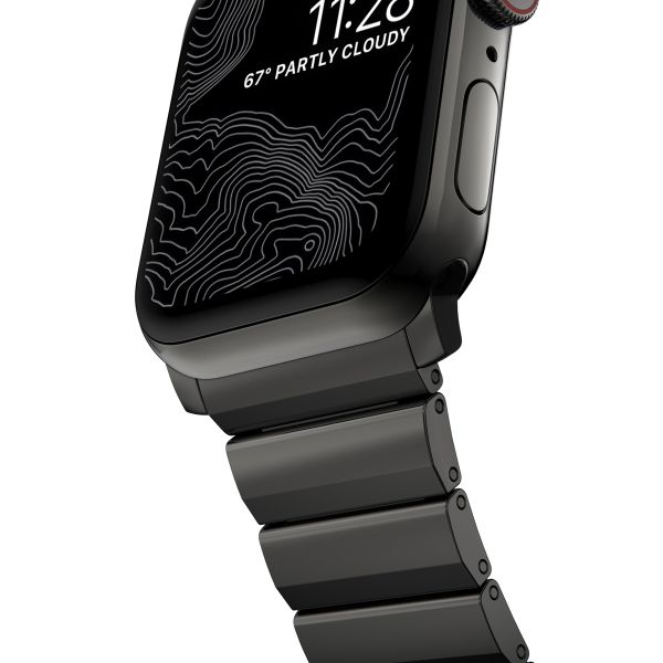 Nomad Magnetische stalen schakelband Apple Watch Series 1 t/m 11 / SE / Ultra (44/45/46/49 mm) - Graphite