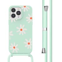 imoshion Siliconen design hoesje met koord iPhone 13 Pro - Green Flower Distance