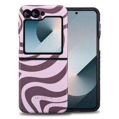 Selencia Vivid Backcover Samsung Galaxy Z Flip 6 / Flip 7 FE - Wavy Swirl Pink Plum