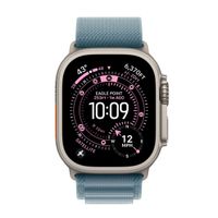 Apple Alpine Loop Band Apple Watch | 44/45/46/49 mm - Maat M - Light Blue / Natural Titanium