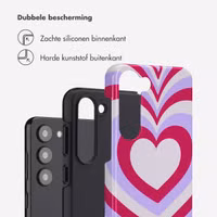 Selencia Vivid Backcover Samsung Galaxy S23 - Double Hearts Rubine Red Lilac