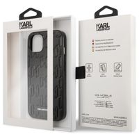 Karl Lagerfeld Hardcase Backcover Monogram Plaque iPhone 13 - Zwart