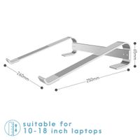 imoshion Laptop standaard bureau - Verstelbaar - Maximaal 18 inch - Aluminium - Zilver