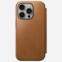 Nomad Modern Leather Folio Bookcase iPhone 15 Pro - English Tan