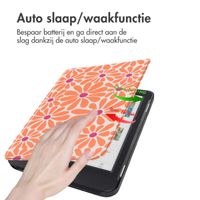 imoshion Design Slim Hard Case Sleepcover Kobo Clara Colour / Kobo Clara BW - Orange Flowers Connect