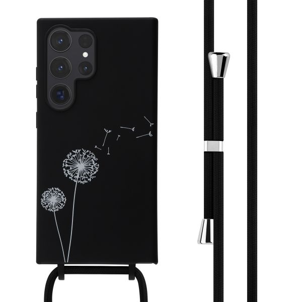 imoshion Siliconen design hoesje met koord Samsung Galaxy S24 Ultra - Dandelion Black