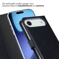 Selencia Echt Leren Bookcase Apple iPhone Air - Zwart