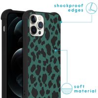 imoshion Design hoesje met koord iPhone 12 (Pro) - Luipaard - Groen / Zwart