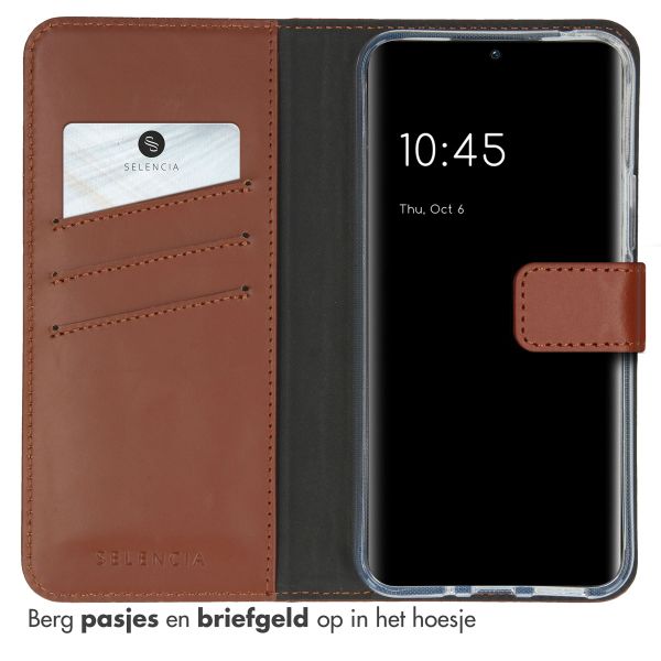 Selencia Echt Leren Bookcase Samsung Galaxy A54 (5G) - Lichtbruin