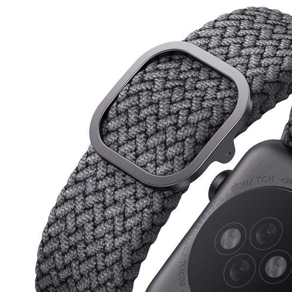 Uniq Aspen Braided bandje Apple Watch Series 1 t/m 9 / SE (38/40/41 mm) | Series 10 / 11 (42 mm) - Granite Grey