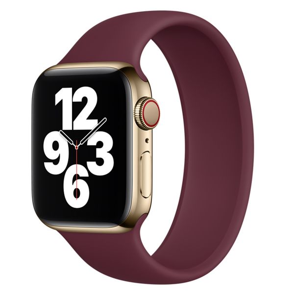 Apple Solobandje Apple Watch Series 1-9 / SE - 38/40/41 mm / Series 10 - 42 mm - Maat 8 - Plum