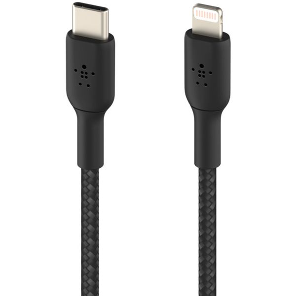 Belkin Boost↑Charge™ Braided Lightning naar USB-C kabel - 2 meter - Zwart