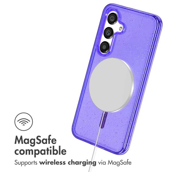 imoshion Sparkle Backcover met MagSafe Samsung Galaxy S25 - Glitter Paars
