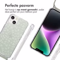imoshion Design hoesje met koord iPhone 14 - Smoke Green Flowers