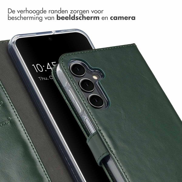 Selencia Echt Leren Bookcase Samsung Galaxy A16 - Groen
