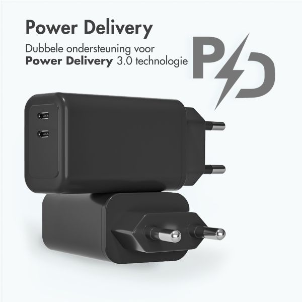 imoshion Wall Charger 35 Watt | Met 2 USB-C poorten - Zwart
