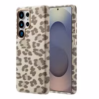 Selencia Sabi Backcover Panterprint met MagSafe Samsung Galaxy S25 Ultra - Soft Ivory