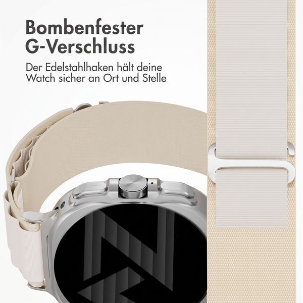 Accezz Nylon Alpine bandje Samsung Galaxy Watch Ultra 2 (2026) / Ultra (2024/2025) - Sterrenlicht