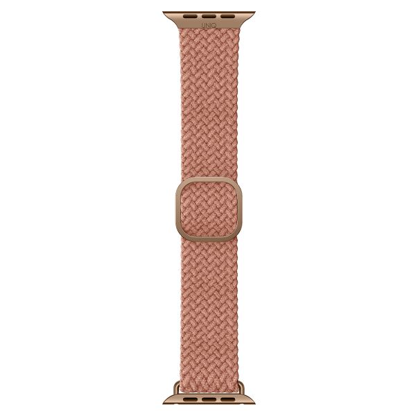 Uniq Aspen Braided bandje Apple Watch Series 1 t/m 9 / SE (38/40/41 mm) | Series 10 (42 mm) - Grapefruit Pink