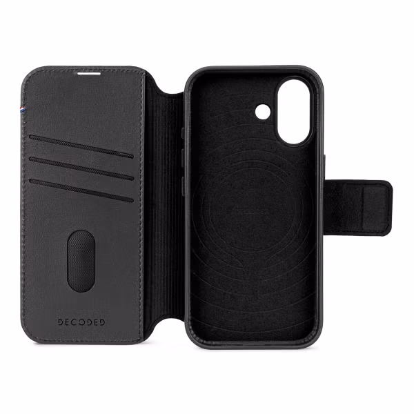 Decoded 2 in 1 Leather Detachable Wallet MagSafe Apple iPhone 17 - Zwart