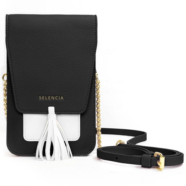 Selencia Telefoontasje Crossbody Elegance - Kunstleer - Zwart