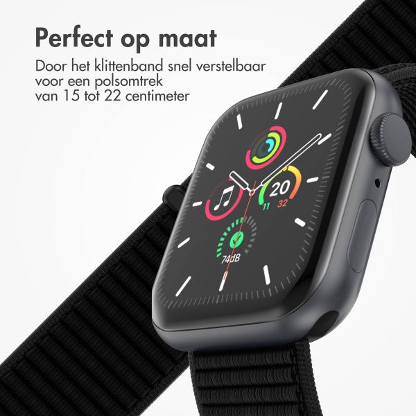 imoshion Nylon bandje Apple Watch Series 1 t/m 9 / SE (38/40/41 mm) | Series 10 / 11 (42 mm) - Zwart
