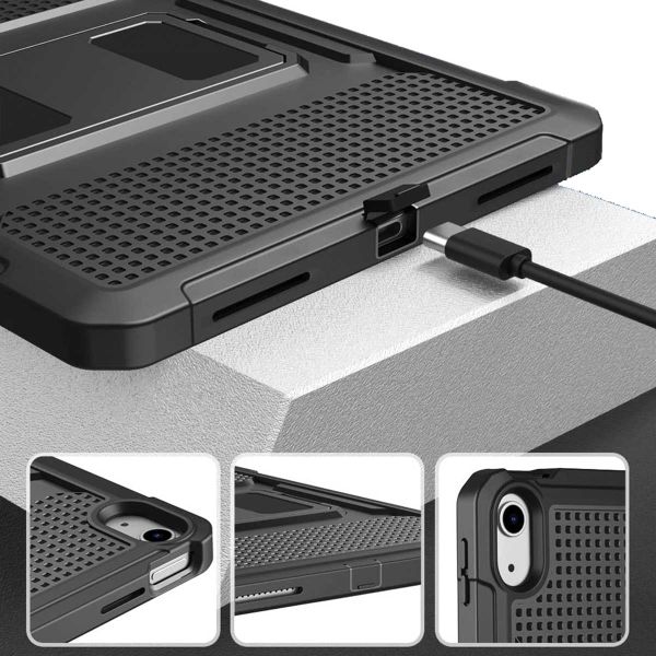 Accezz Rugged Back Case Apple iPad 11 (2025) 11 inch A16 / iPad 10 (2022) 10.9 inch - Zwart